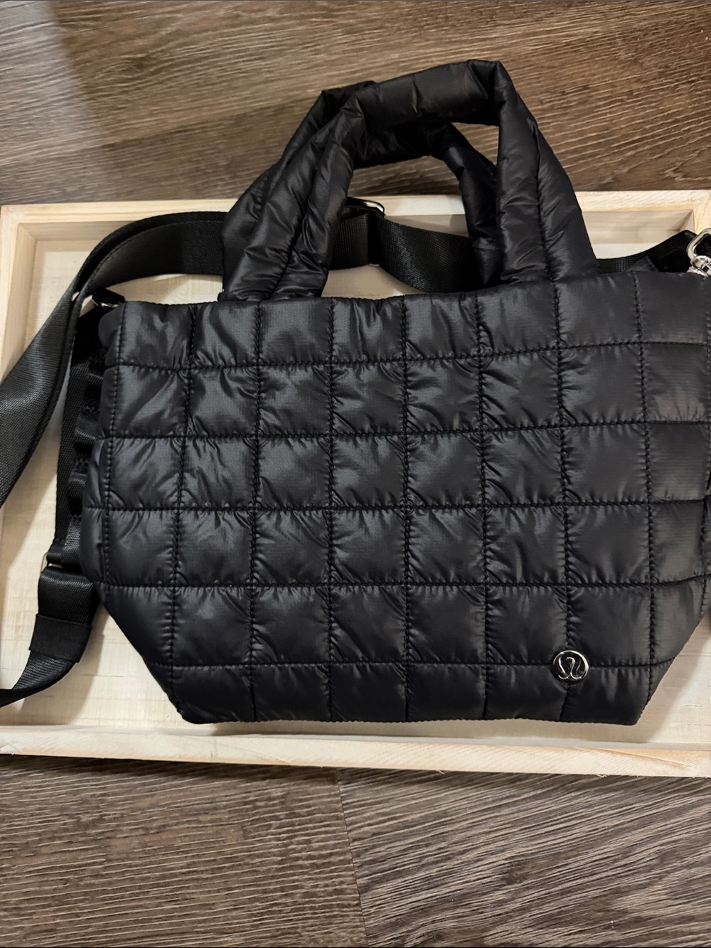 lululemon athletica Black Quilted Puffer Tote